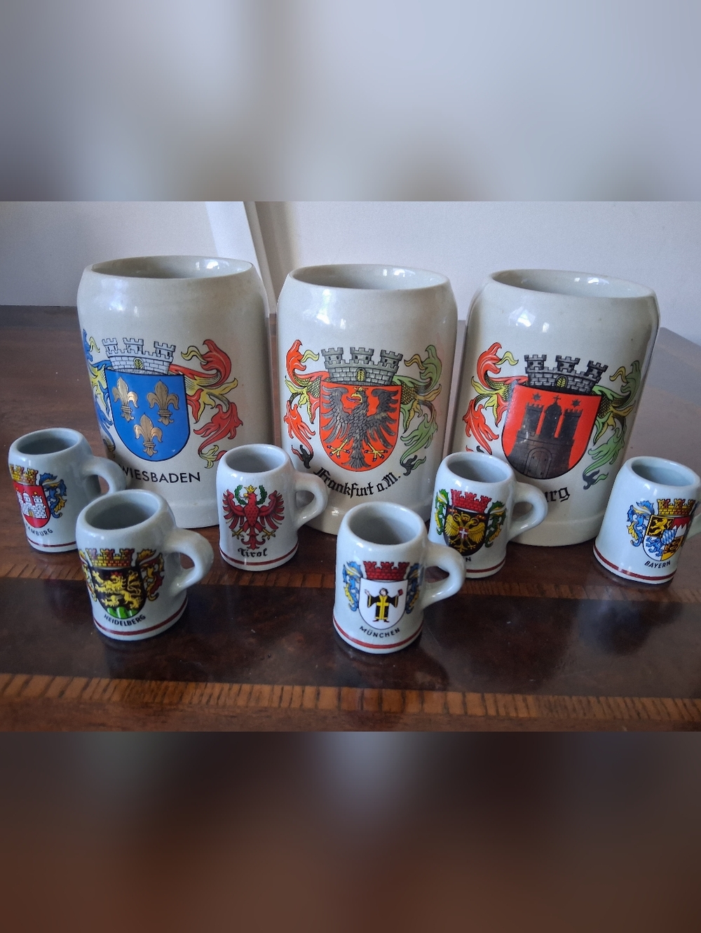 Ceramic German Crest Beer & Shot Stein Set – Heraldic Shields